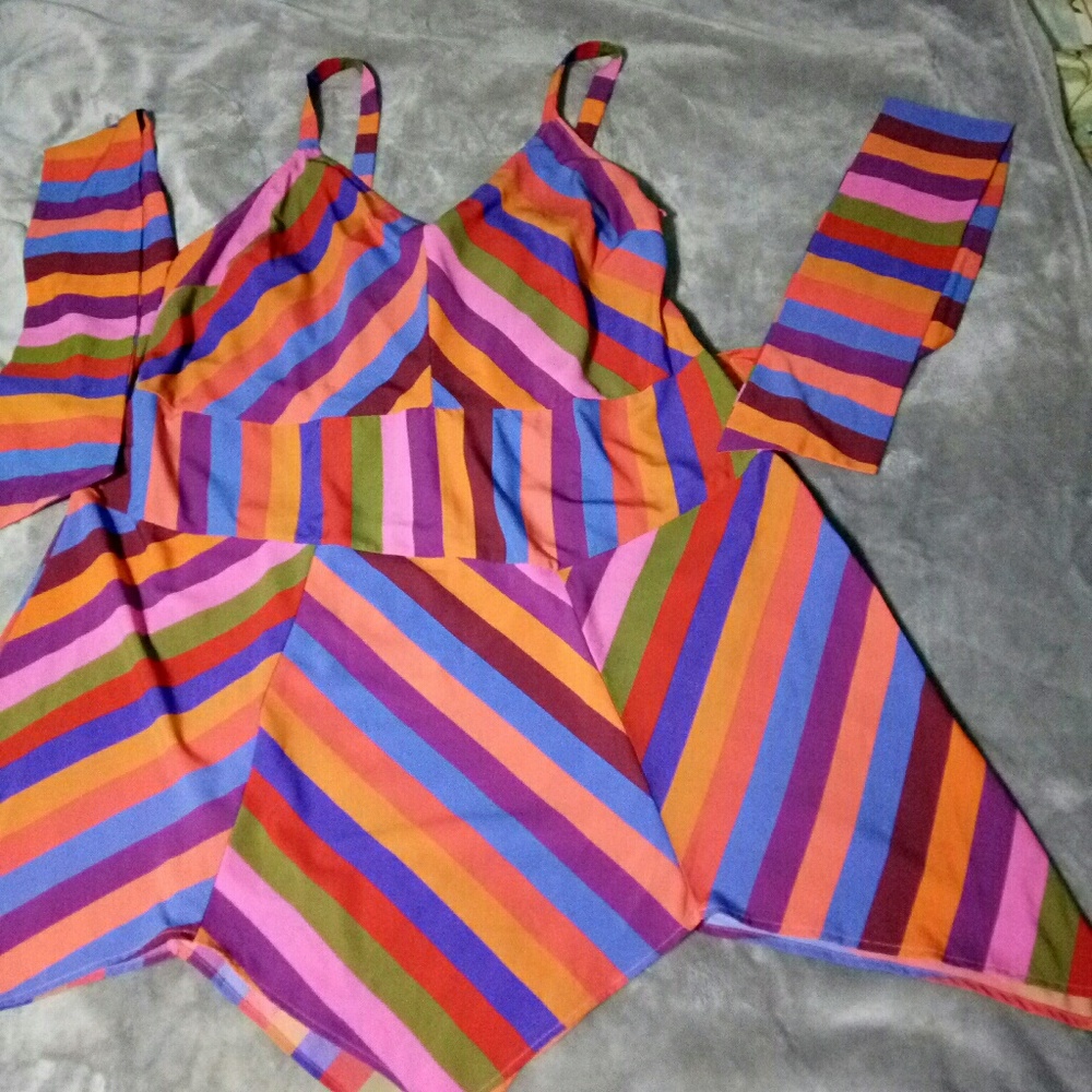 A New Day Striped Hankerchief Hem Dress - Picture 6 of 8